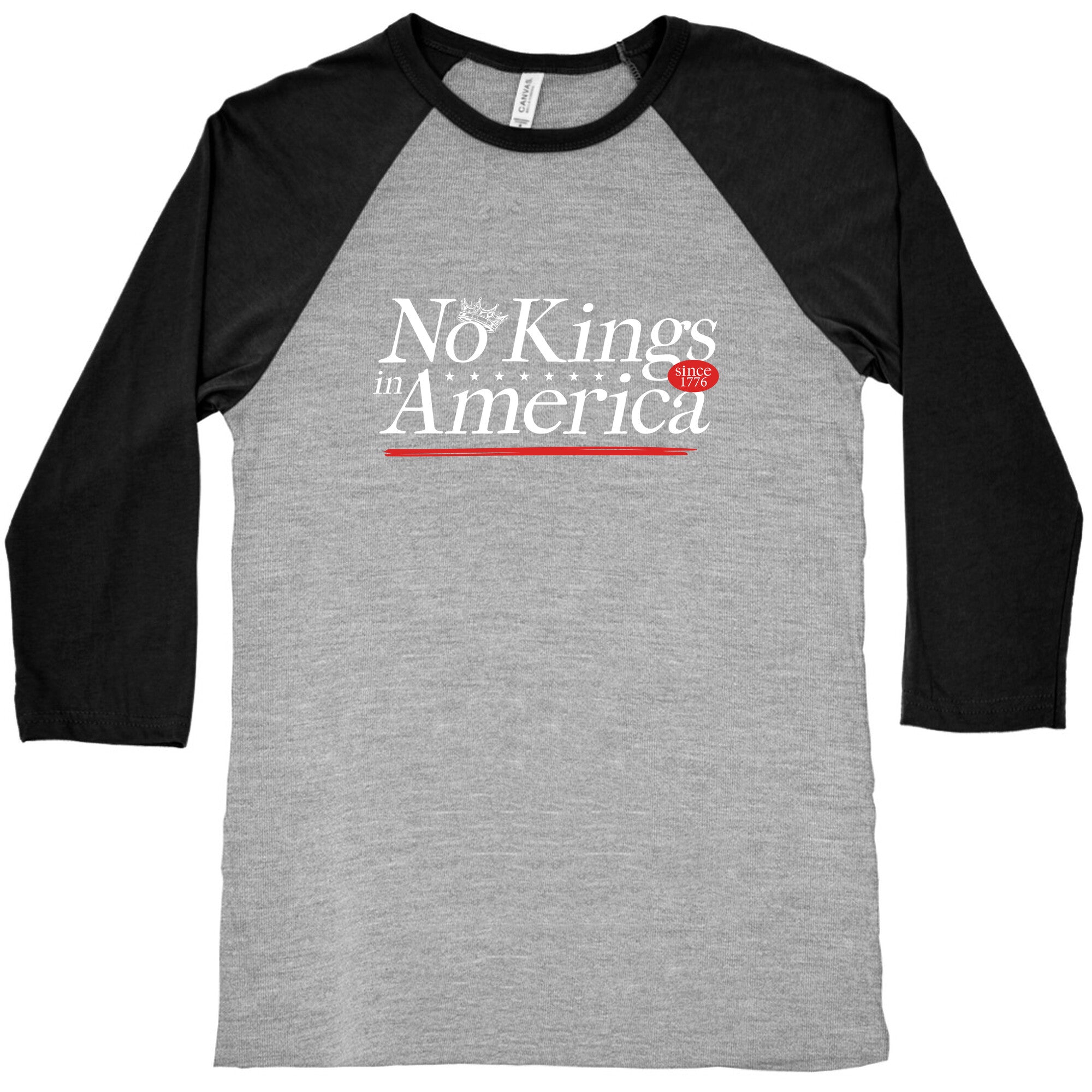 No Kings In America Anti Trump Baseball Tee
