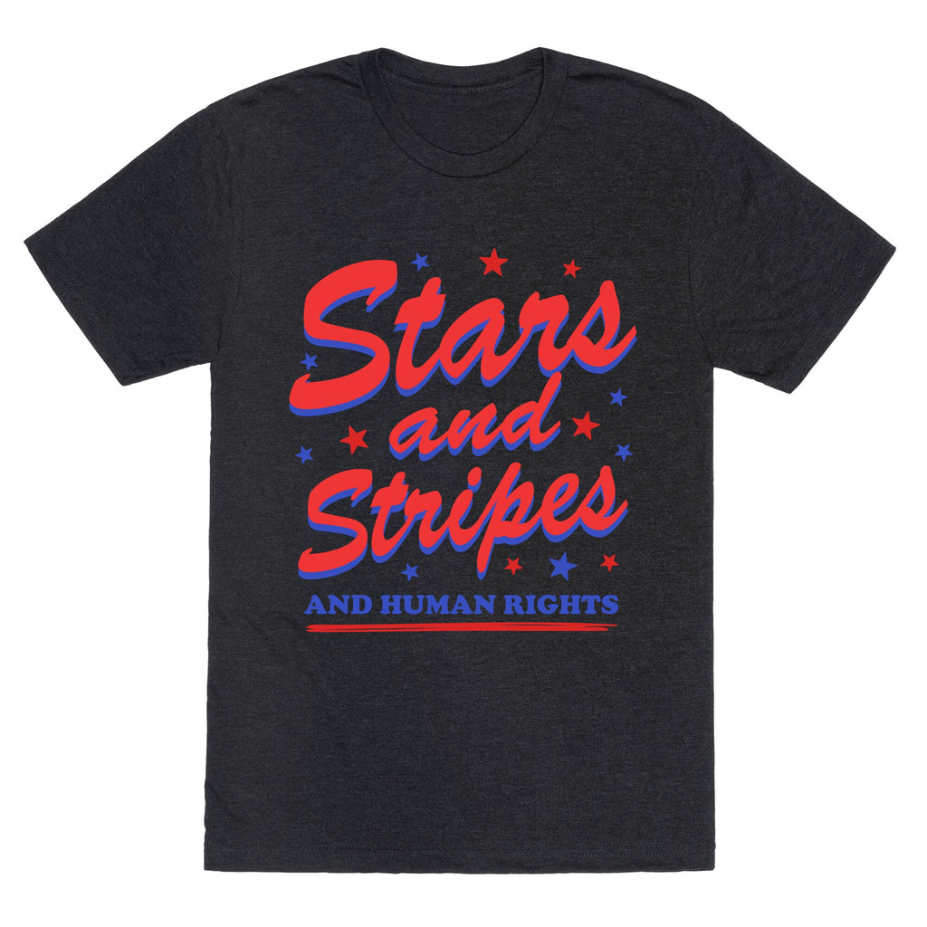 Starts Stripes Human Rights Unisex Triblend Tee