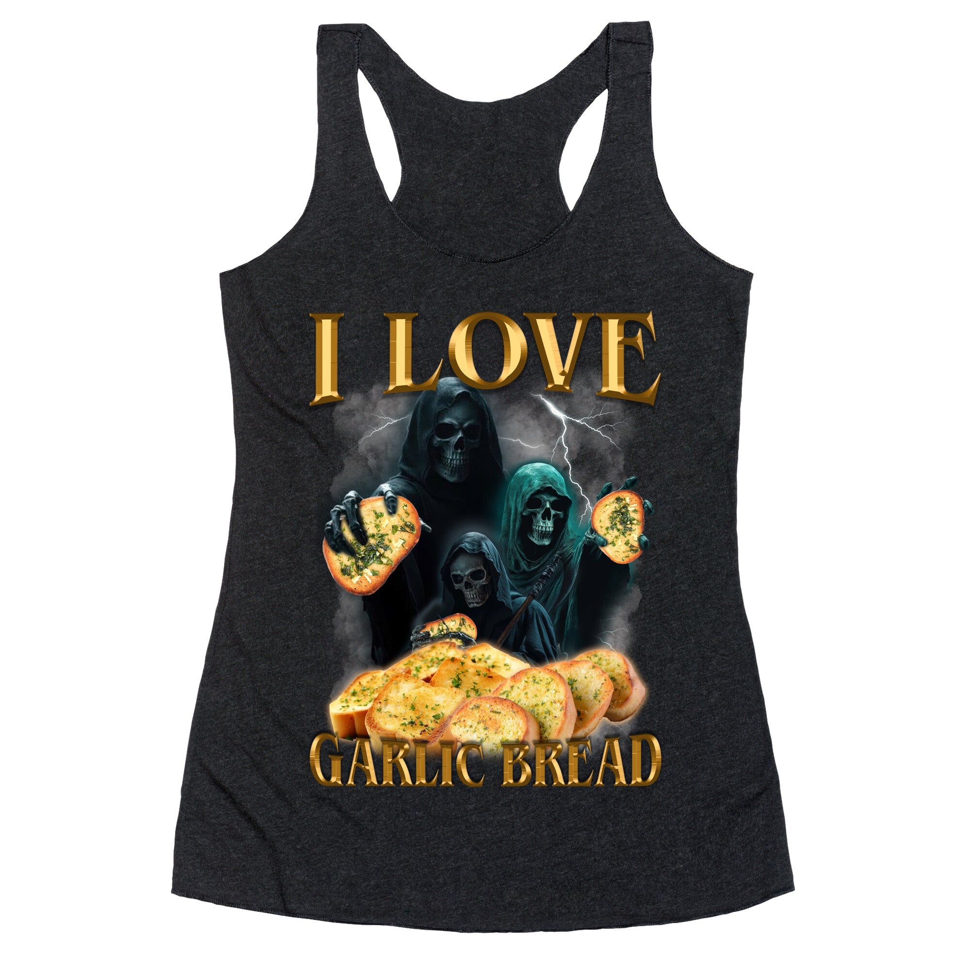 I Love Garlic Bread Racerback Tank