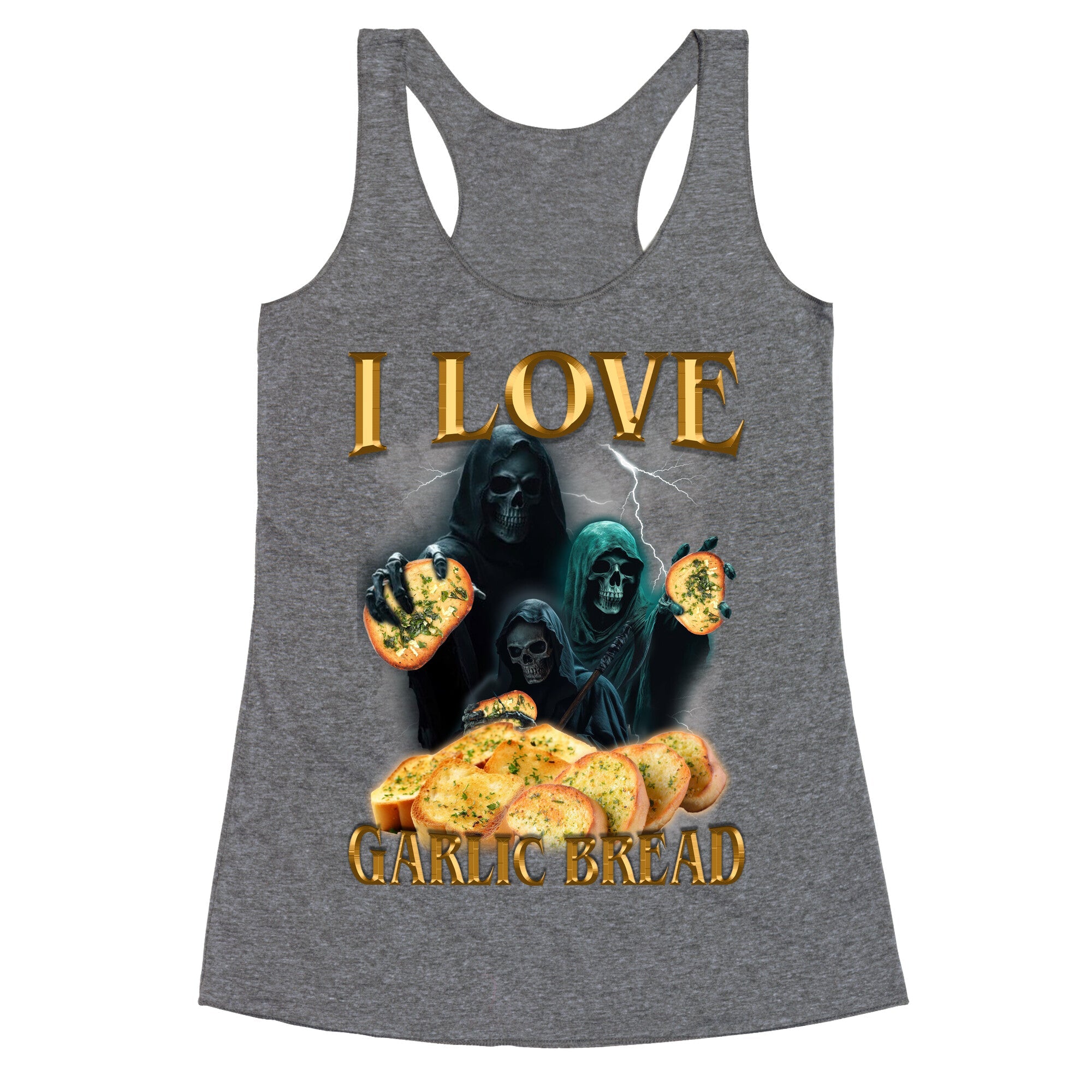 I Love Garlic Bread Racerback Tank
