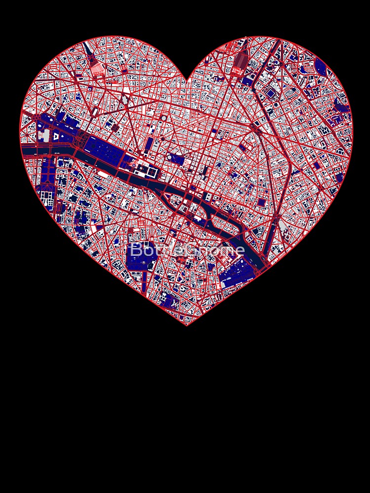 Paris Heart Map – French Football Inspired City Art by BottleGnome