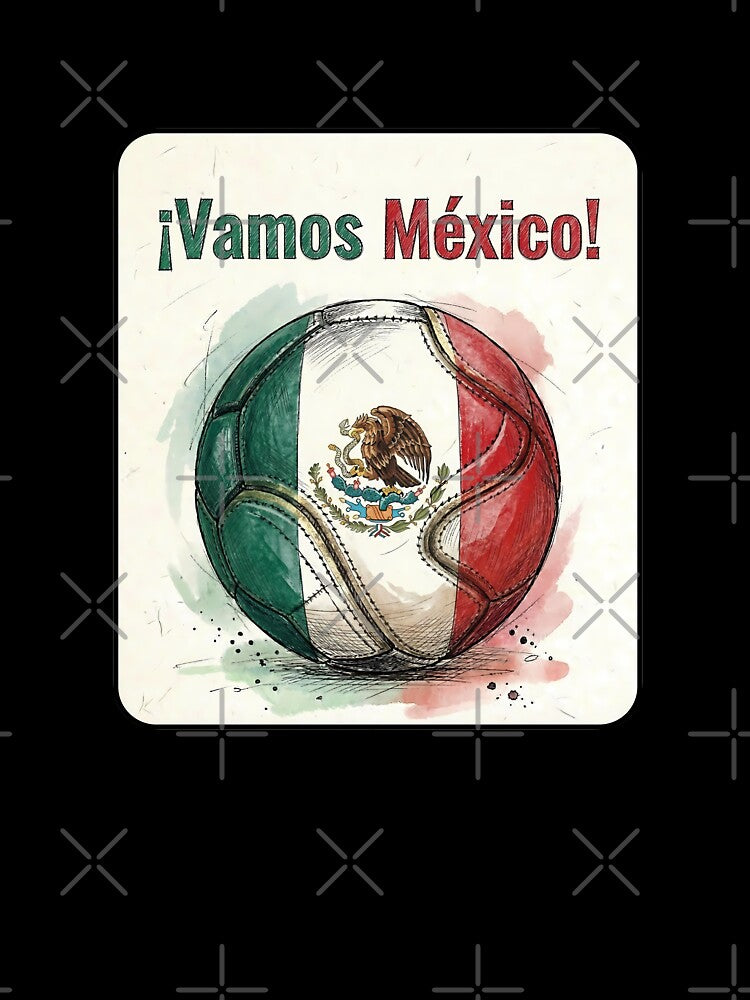 Vamos Mexico Soccer Ball Flag | Mexican Football Fan Graphic Tee by PryntedLabs