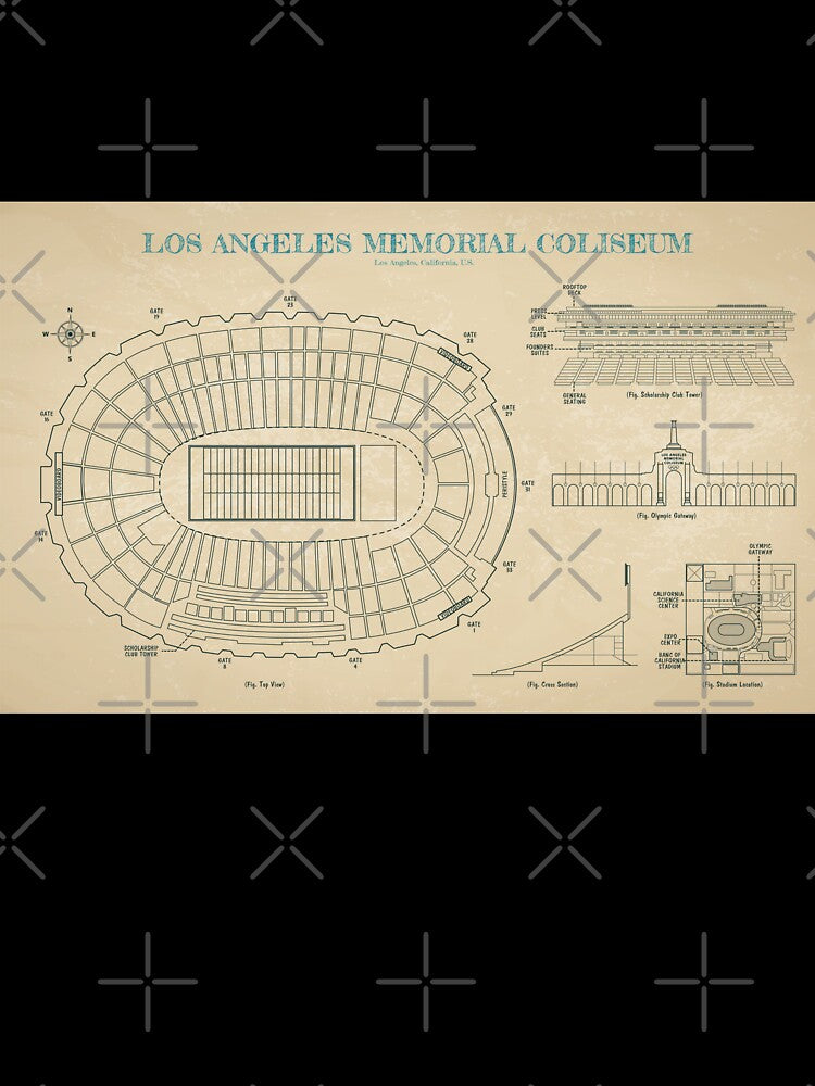 Los Angeles Memorial Coliseum (Parchment) by BGALAXY