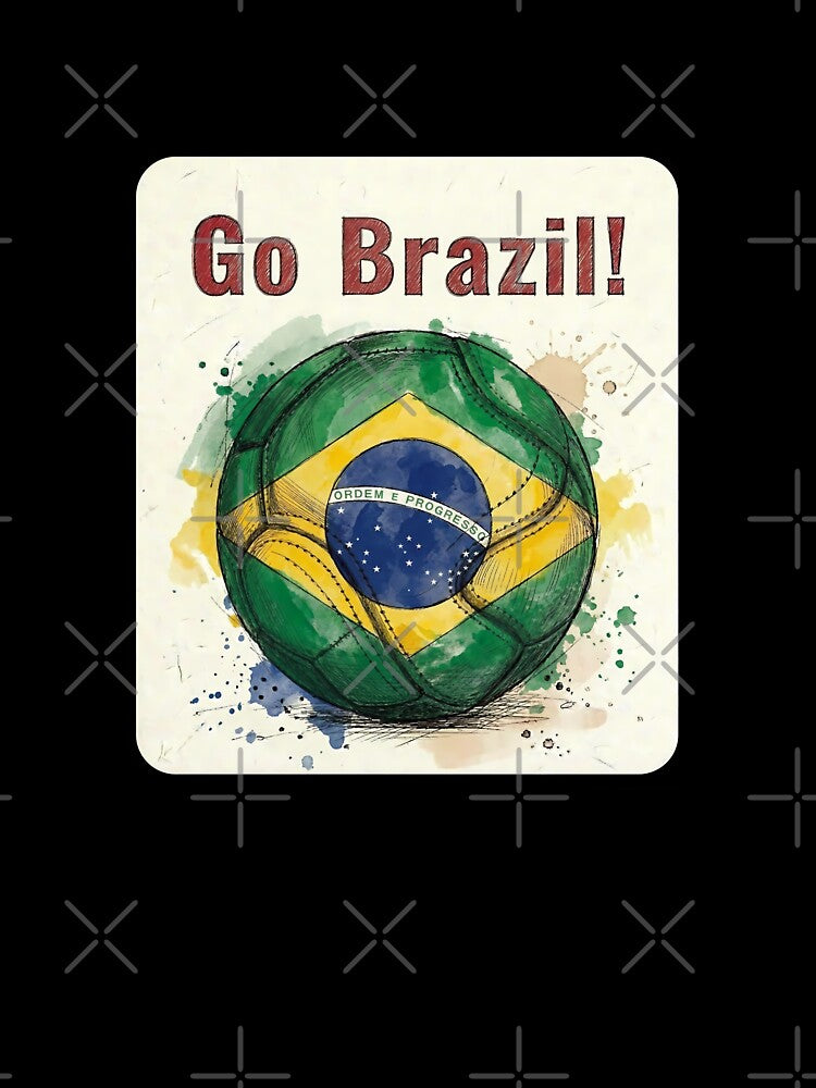 Go Brazil Soccer Ball Flag | Brazilian Football Fan Graphic Tee by PryntedLabs