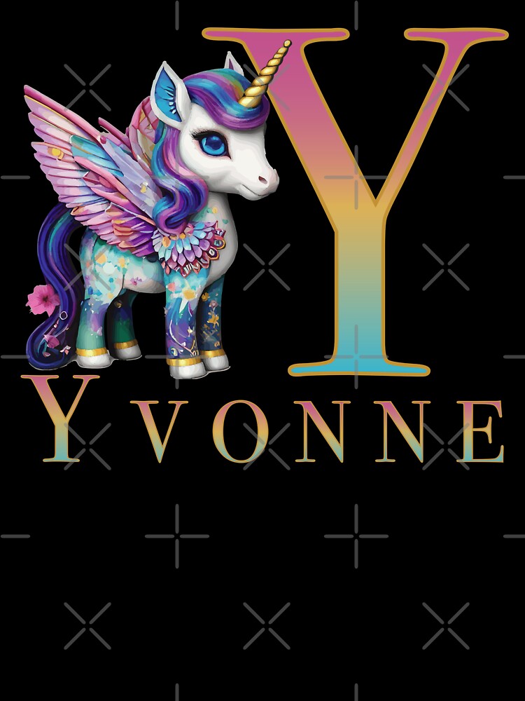 Yvonne name with a cute unicorn by Lubellebubble20