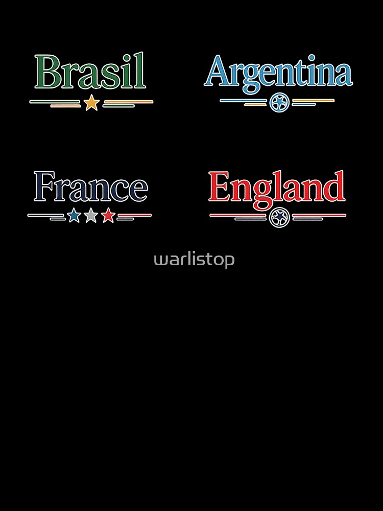 Minimal Football Country Pride Design Brazil Argentina France England Soccer Shirt by warlistop