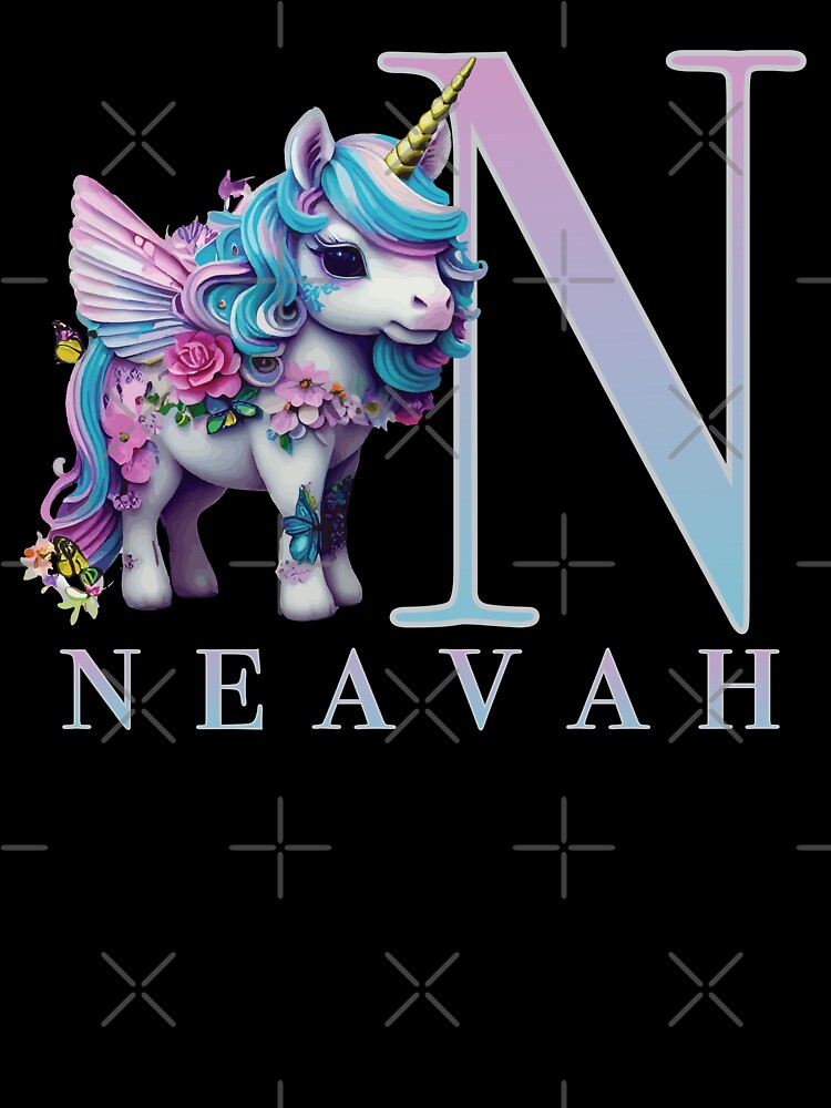 Neavah name with a cute unicorn by Lubellebubble20
