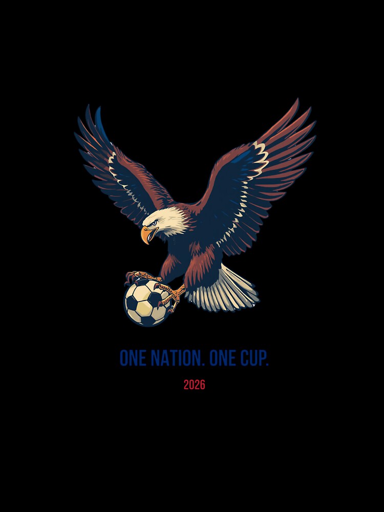 USA World Cup 2026 Bald Eagle Soccer T-Shirt One Nation One Cup by FanNationTees