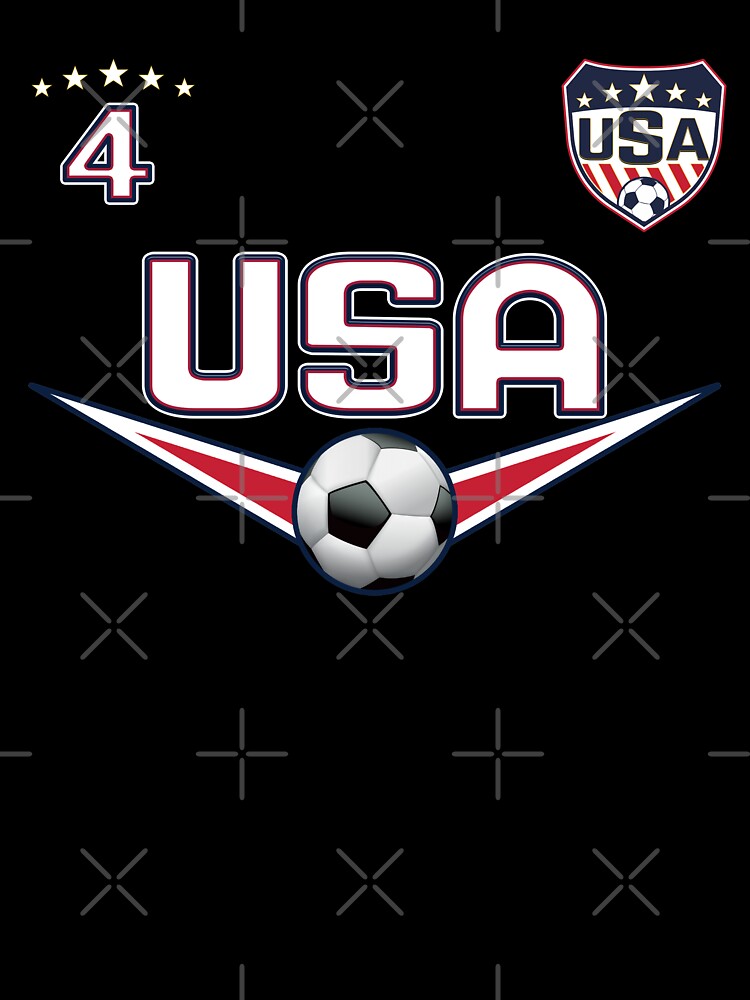 USA Soccer T shirt with Number 4 by fermo