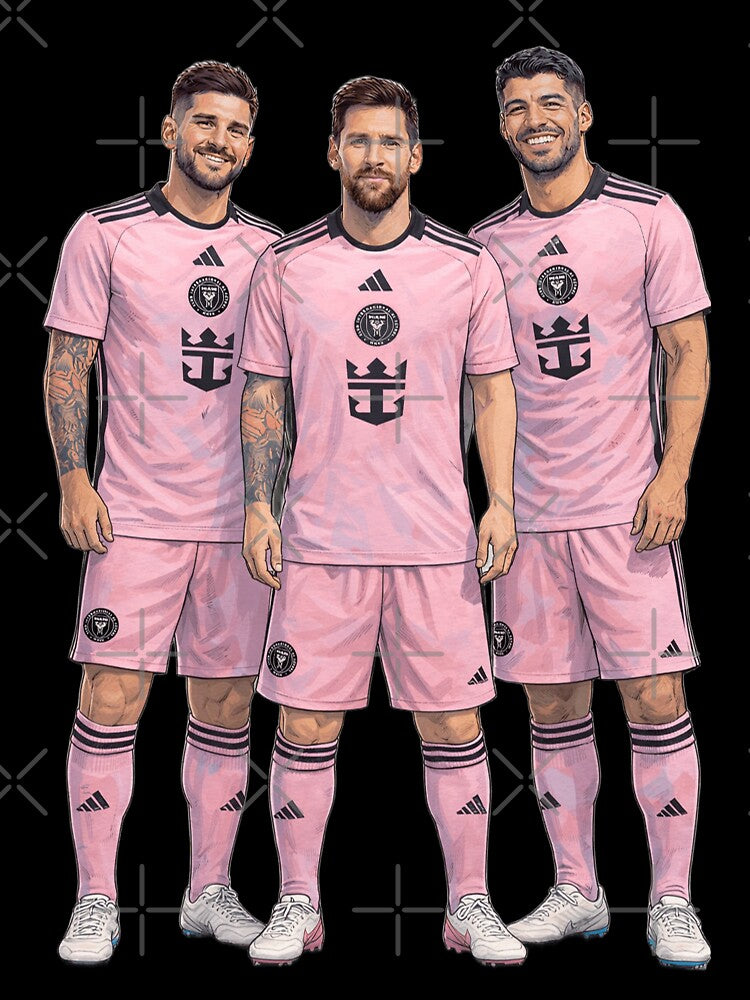 Messi, De Paul and Suarez Inter Miami artistic style – MLS Soccer by G-A-D-U