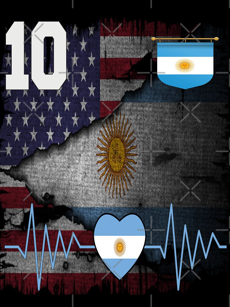 Argentina Jersey Heartbeat Argentina Soccer 10 Football Fan from USA by Mannoucha ⭐⭐⭐⭐⭐ ( 1,978 reviews )