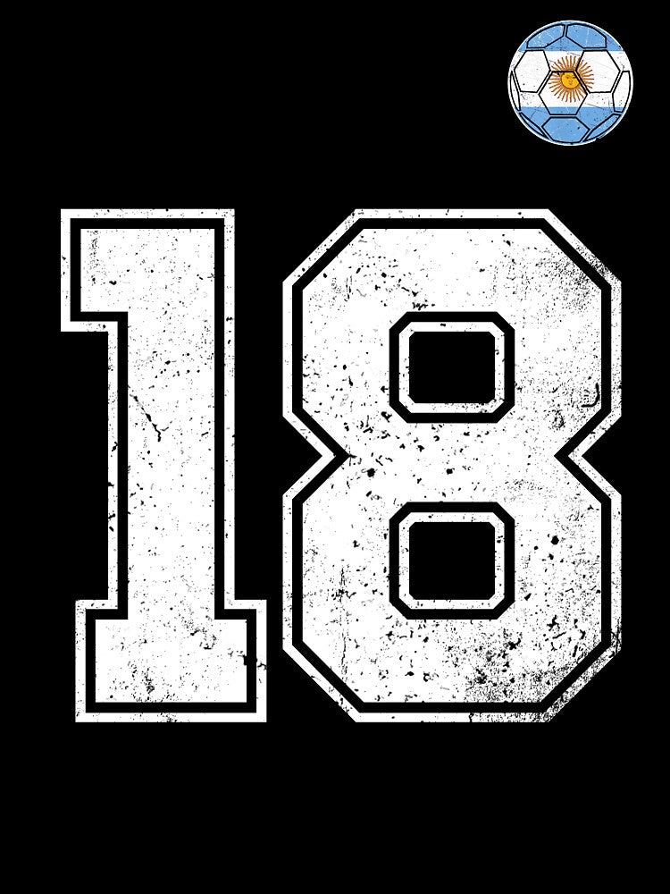 Number 18 Argentina Flag Football Fan by RoyesButler