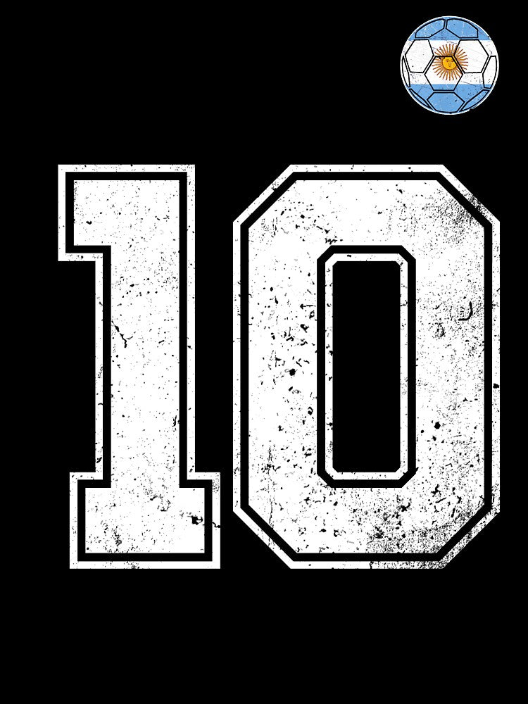Number 10 Argentina Flag Football Fan by RoyesButler
