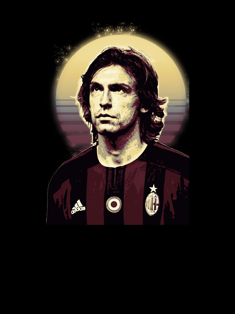 Andrea Pirlo Retro Football Portrait by Josphinerron