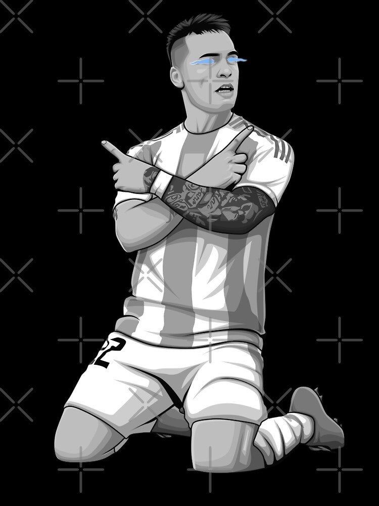 Lautaro Martinez Black and White Version. by Aldduardo