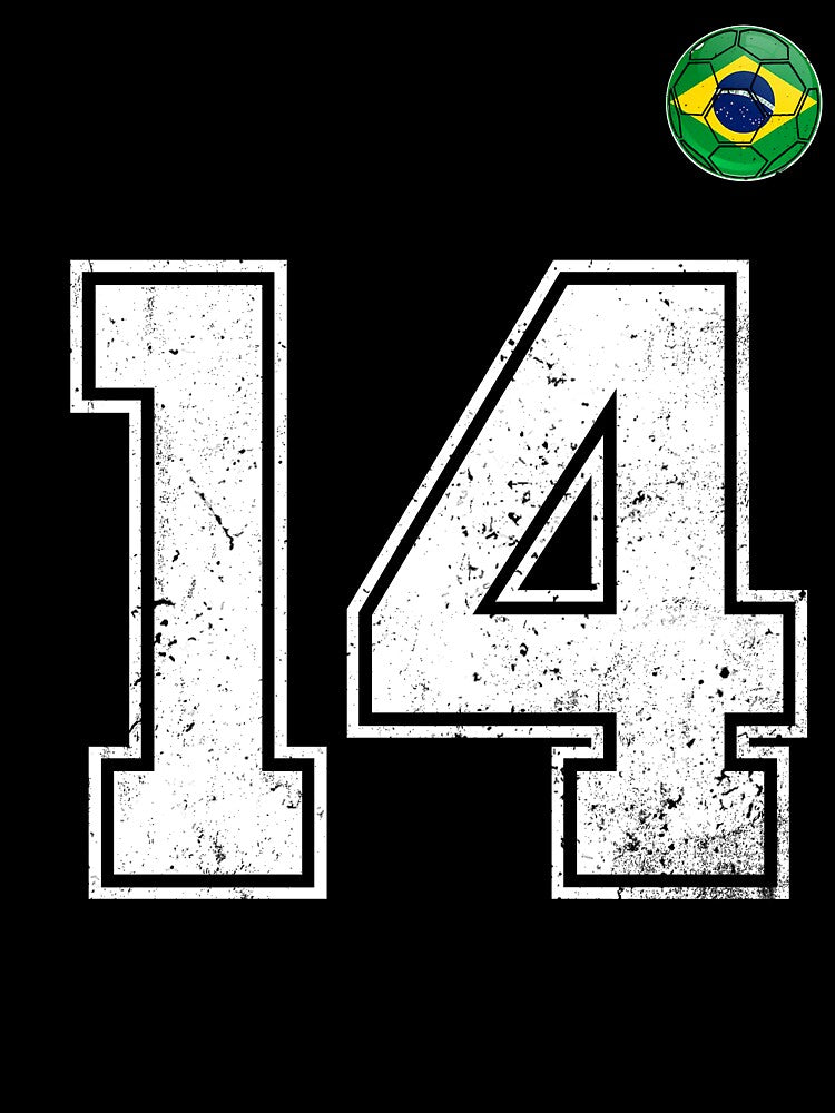 Number 14 Brazil Futbol Football Brazilian soccer Flag Jersey by RoyesButler