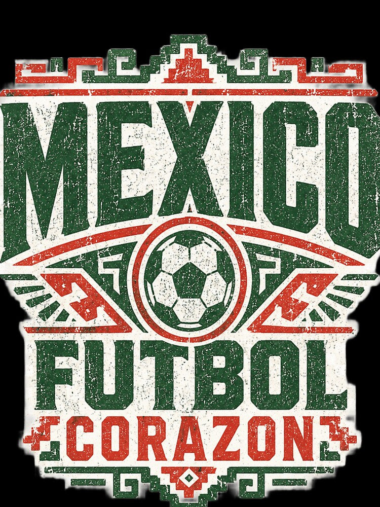 Mexico Futbol Corazon Vintage Soccer Fan T-Shirt by ArthUpscale