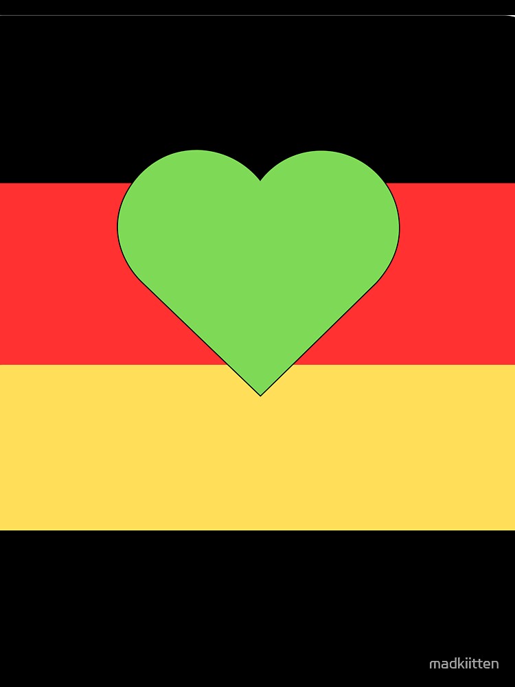 Green heart on the German flag by madkiitten