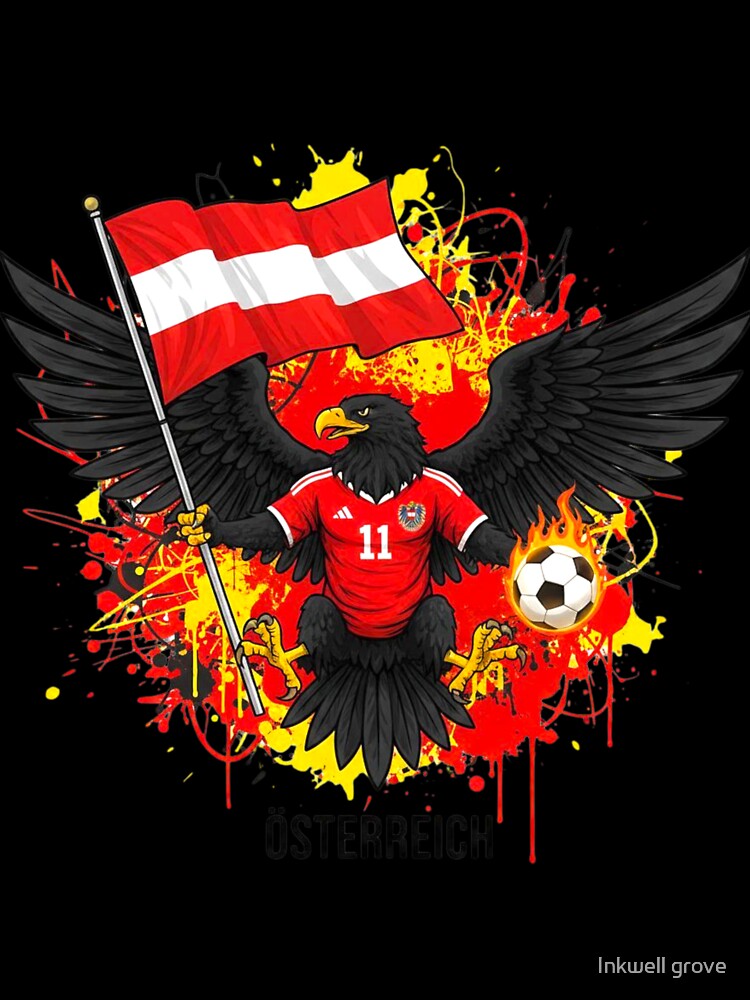 Austria Soccer Eagle world cup 2026 - Österreich Football Fan Art by Inkwell grove