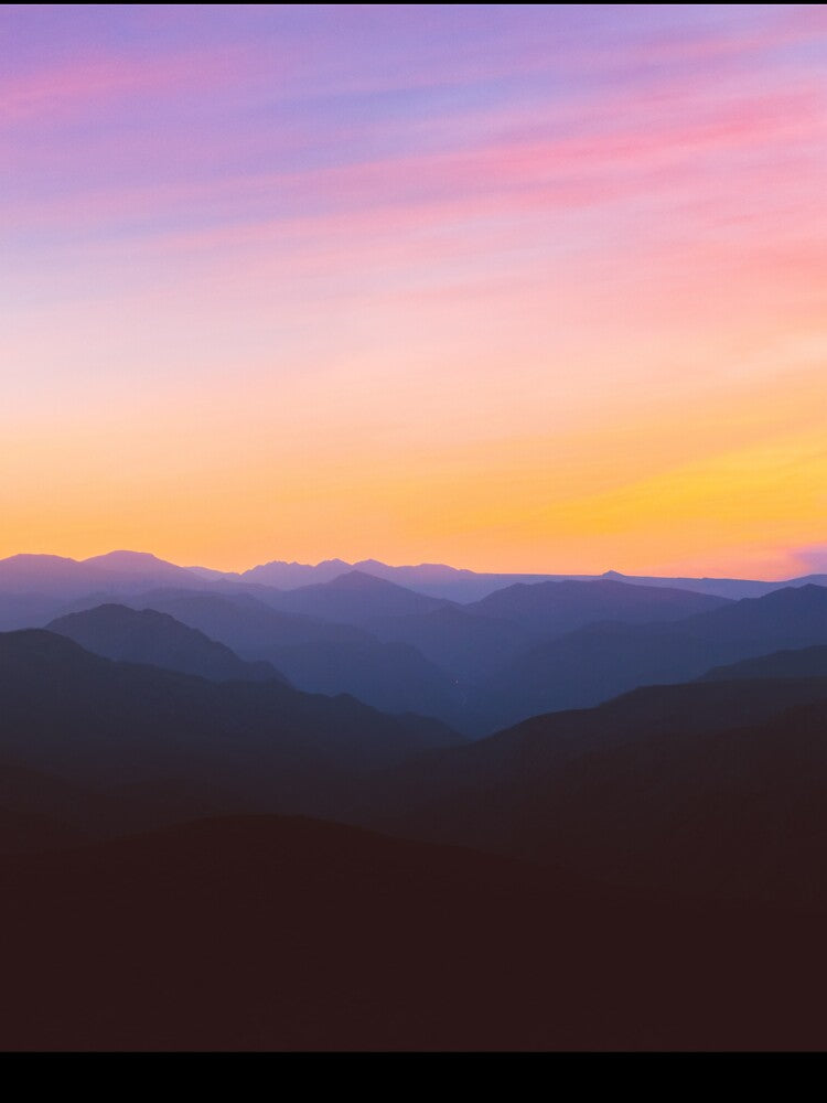 Beautiful Purple Orange Sunset Mountains by newburyboutique