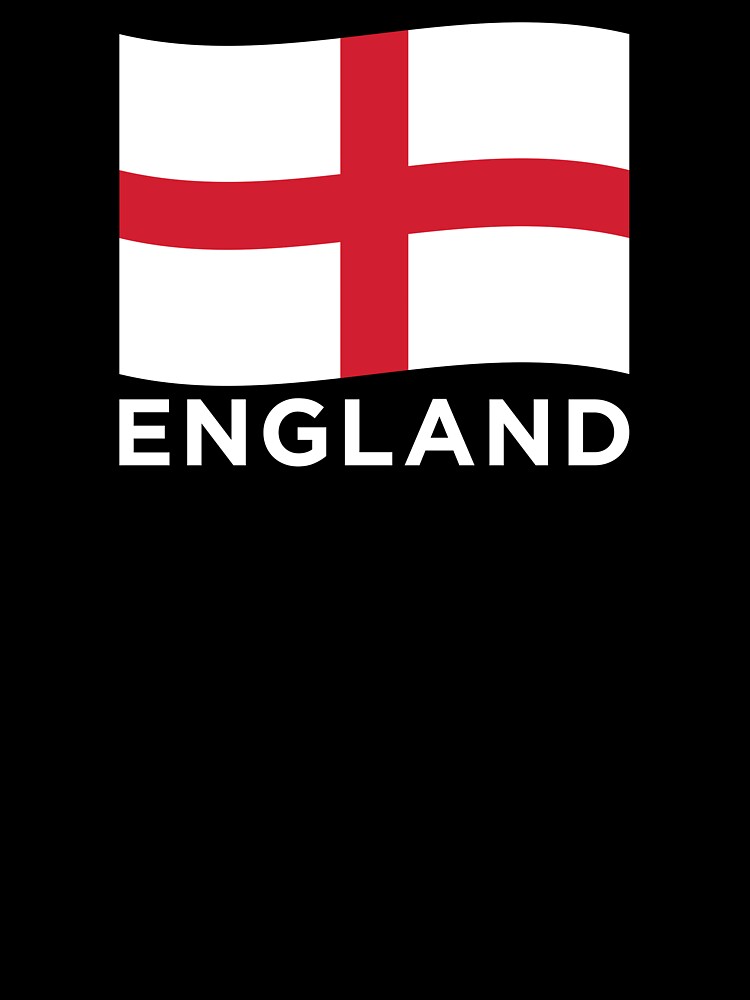 England Wave Flag (Text Under on Red) by STUDIO-72