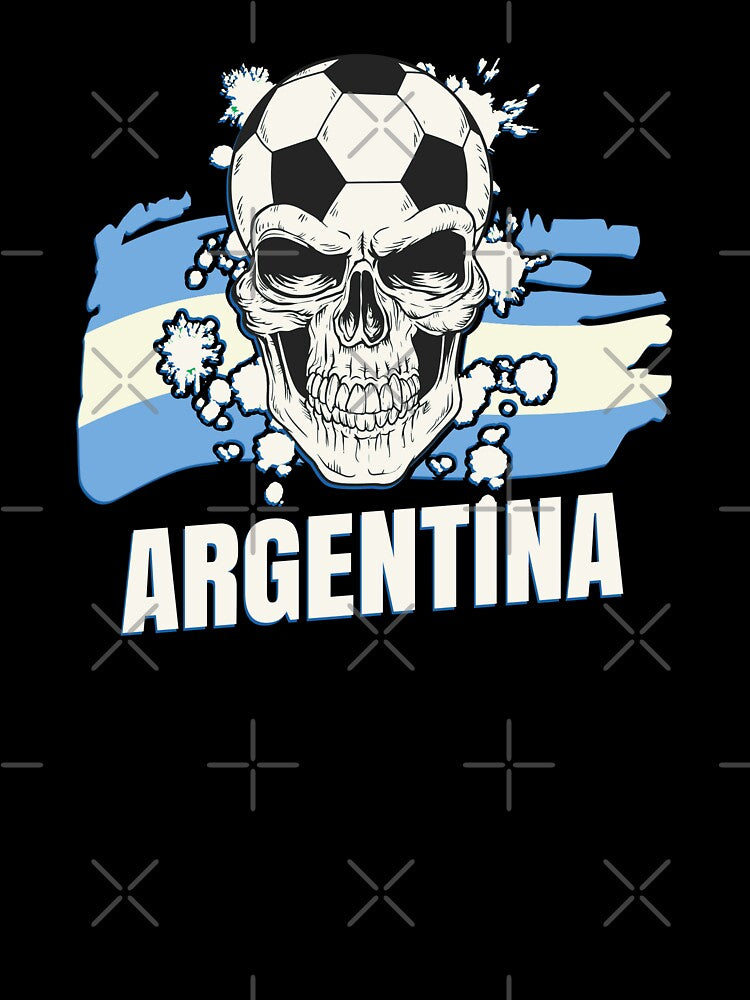 Argentina Flag Skull Soccer Player Argentine by anziehend