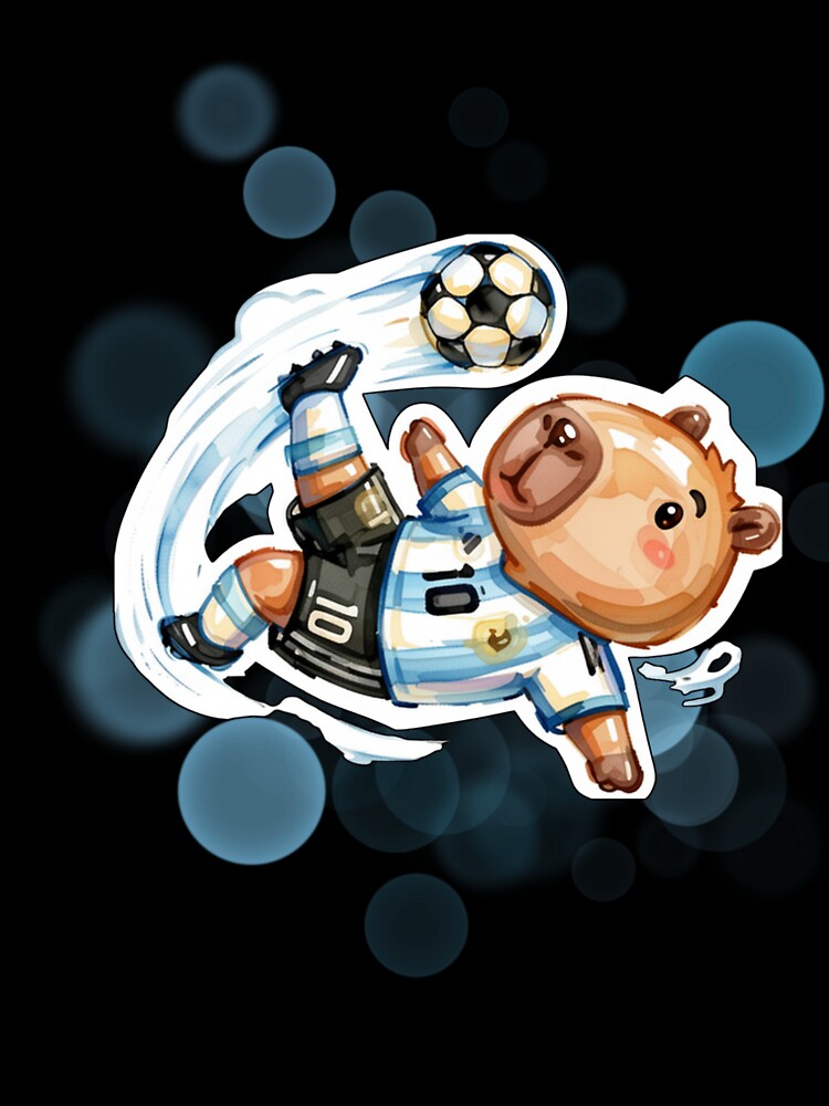 Cute Argentina Soccer Bear Kicking Football Design by iamKRUK