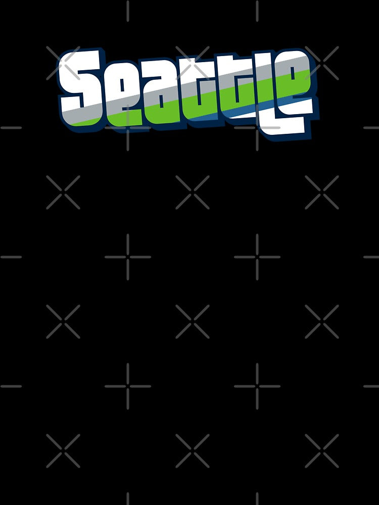 Retro Seattle Word Art with Stripes by SLAG-Creative
