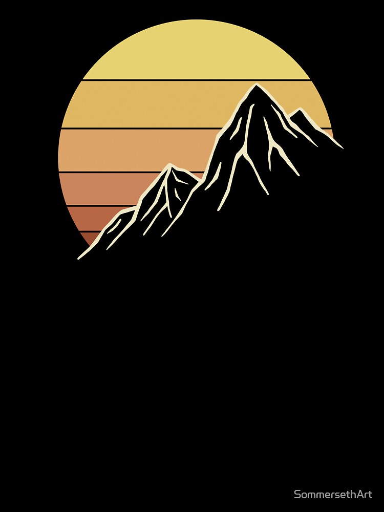Retro Mountain Sunset by SommersethArt
