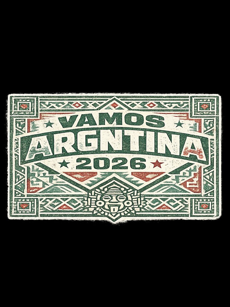 Vamos Argentina 2026 Aztec Retro Football Fan Vintage T-Shirt by ArthUpscale