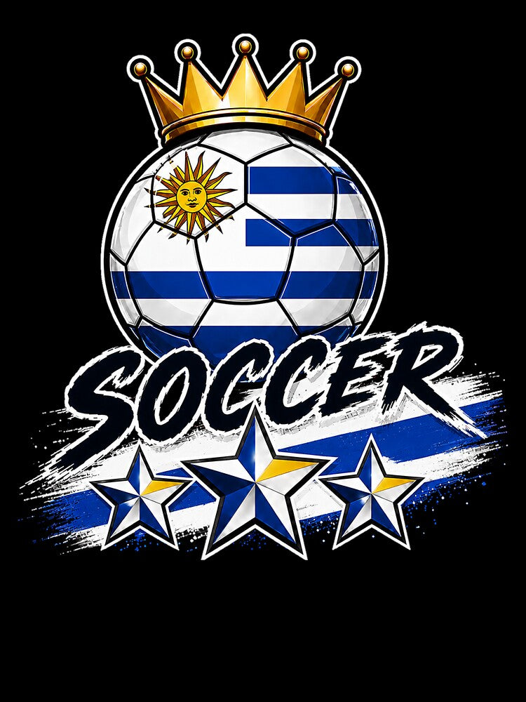 Vintage Uruguay flag Crowned Soccer Ball by QuiteOrbit