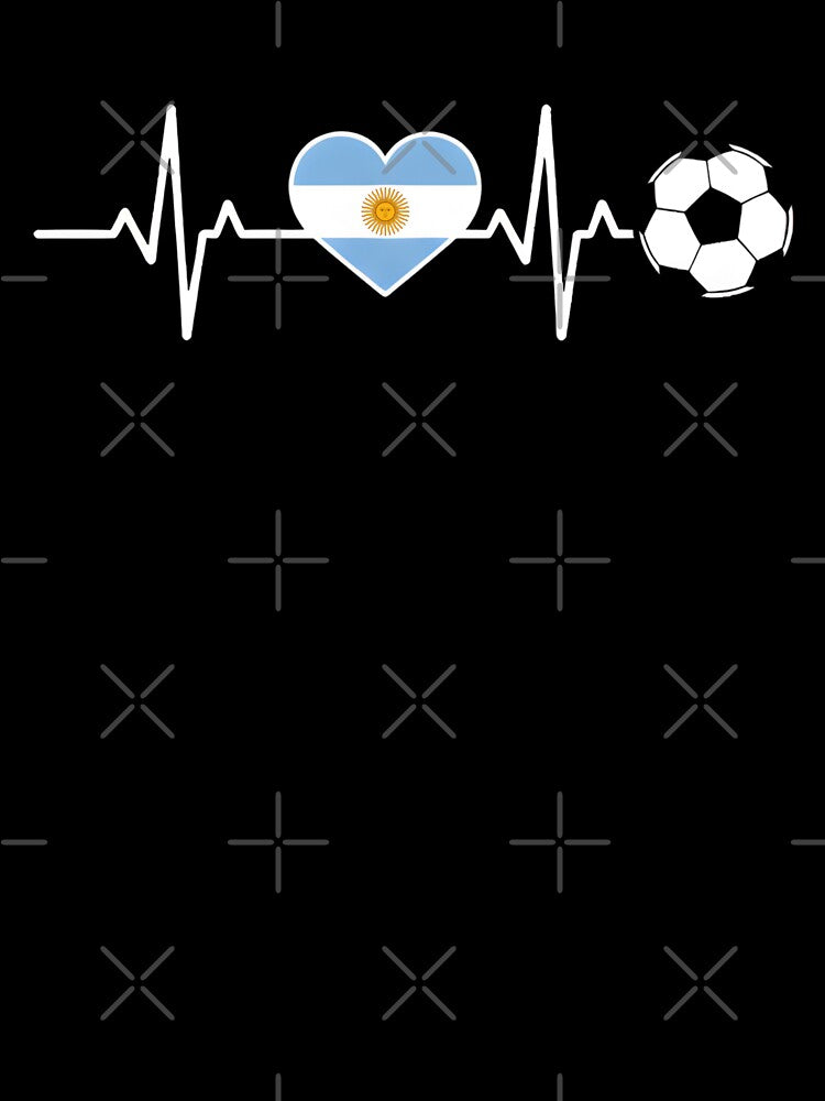 Argentina Football Heartbeat | Albiceleste Soccer Fan by dudelinart