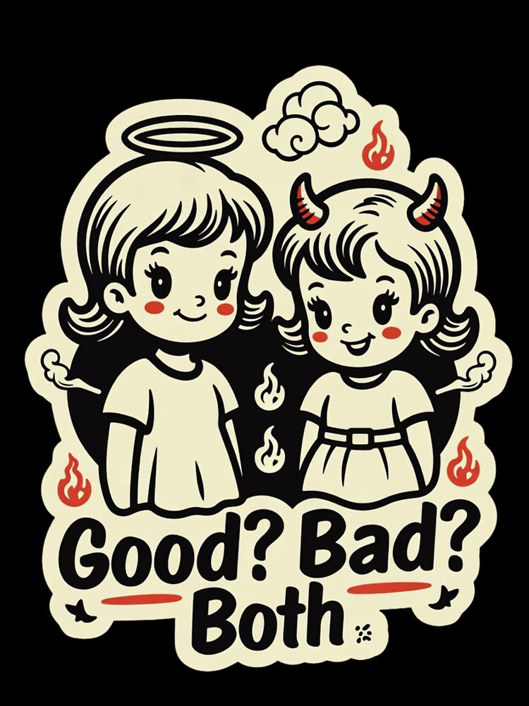 Good Bad Both Rubber Hose Girls – Angel Devil Gothic Cartoon Aesthetic No.1 by ShirtsOfDeath