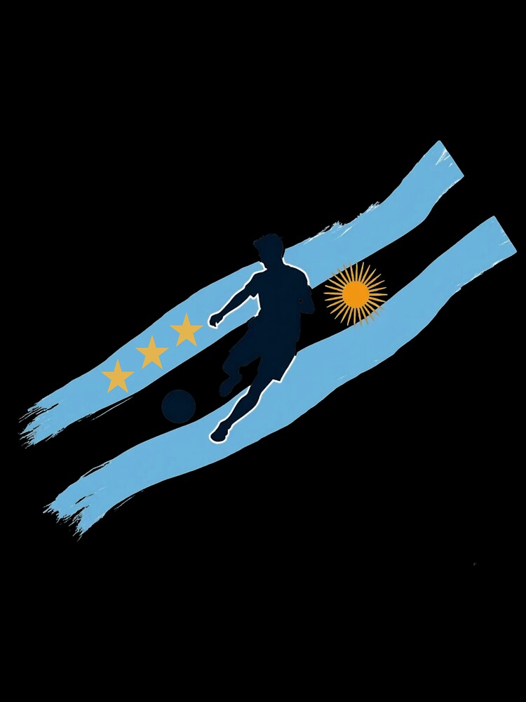 Argentina Soccer Player Silhouette Three Stars Art by PMTaurus