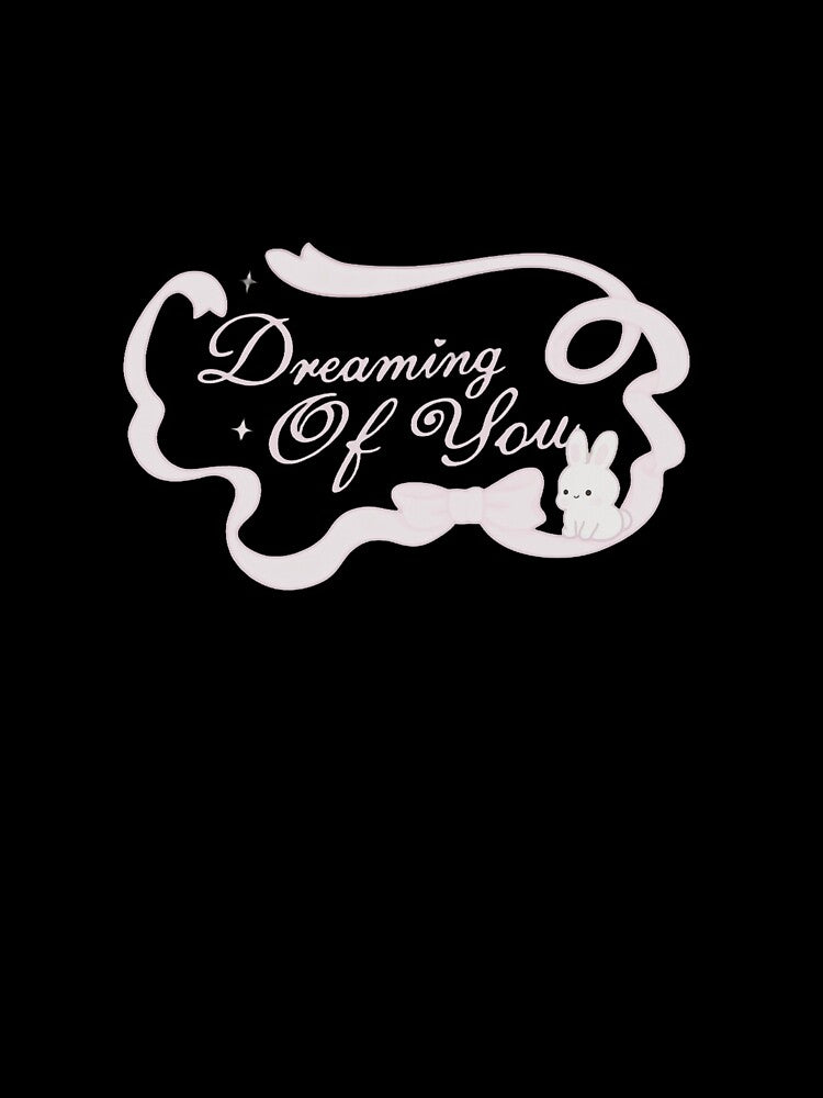 Dreaming Of You – Pastel Pink Bunny Sticker with Ribbon by bwnsie