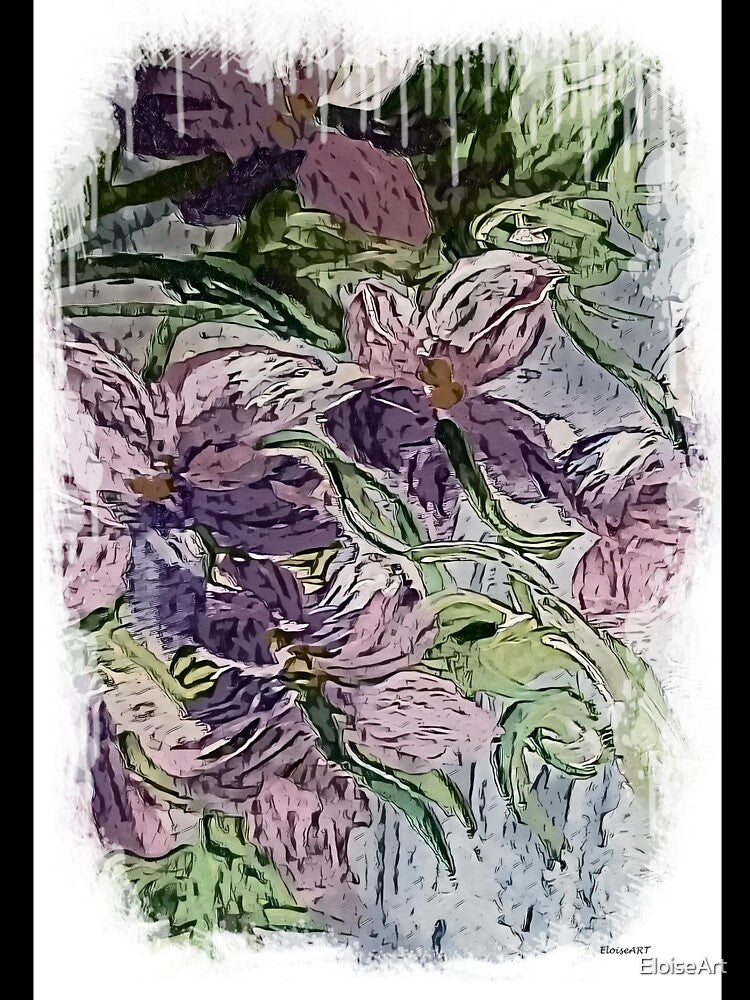 Purple and Pink Flower Garden by EloiseArt