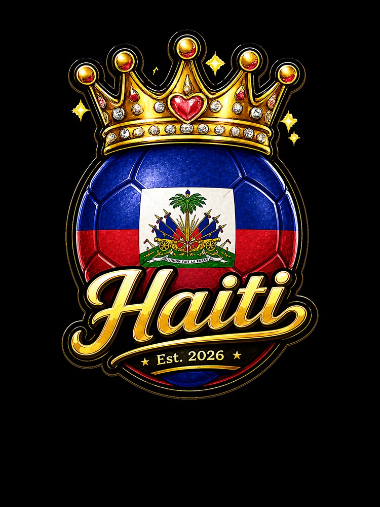 Haiti flag Crowned Soccer Ball by QuiteOrbit