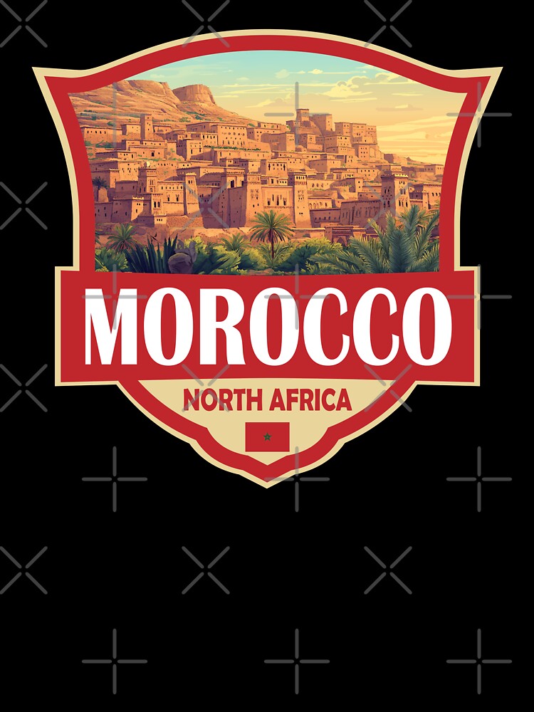 Morocco Illustration Retro Badge by KrisSidDesigns