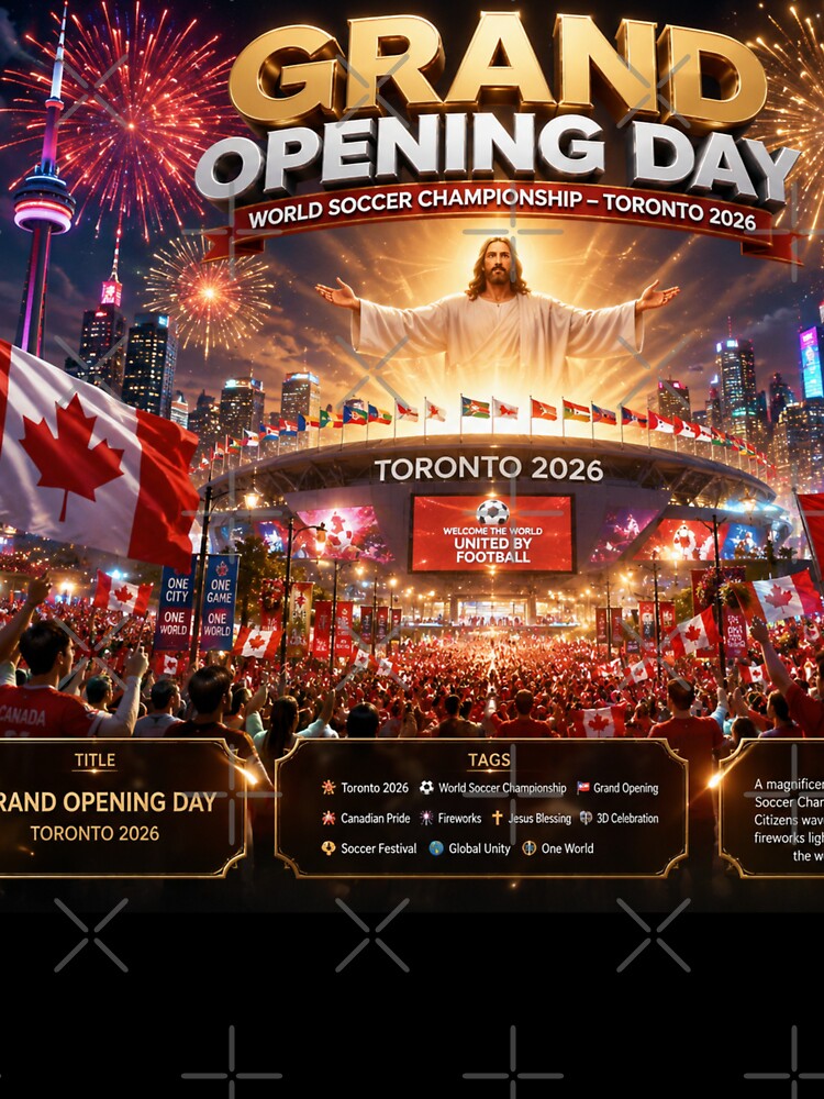 Toronto as Canadian citizens wave giant Canadian flags and fill the streets with joy, music, lights, and soccer passion during the World Soccer Championship festivities. by PaintMeWorld