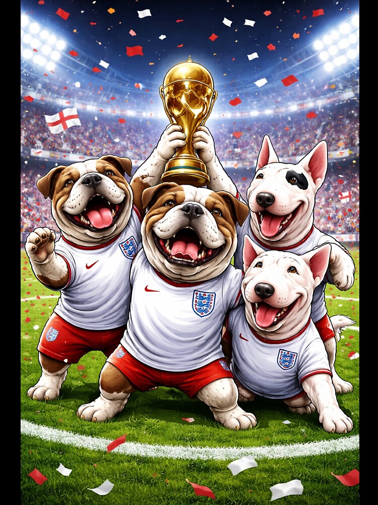England Football Dogs – Bulldogs & Bull Terriers World Cup Celebration Design by GarnerSupplyCo