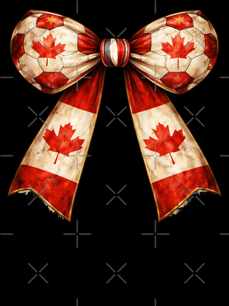 Canada Patriotic Coquette Flag Soccer Bow Football Fan by MuniraWearify
