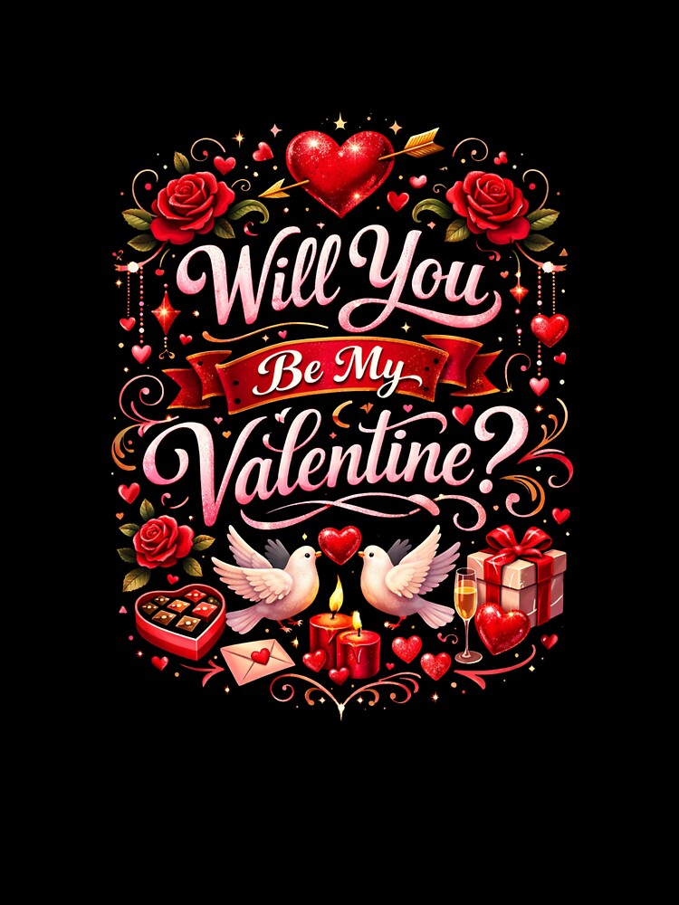 Will You Be My Valentine Valentines day Quote by PluffyPanda