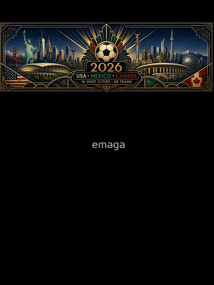 2026 Football, Art Deco Soccer Cup Design, USA Mexico Canada Mug, Premium Football Fan Gift by emaga