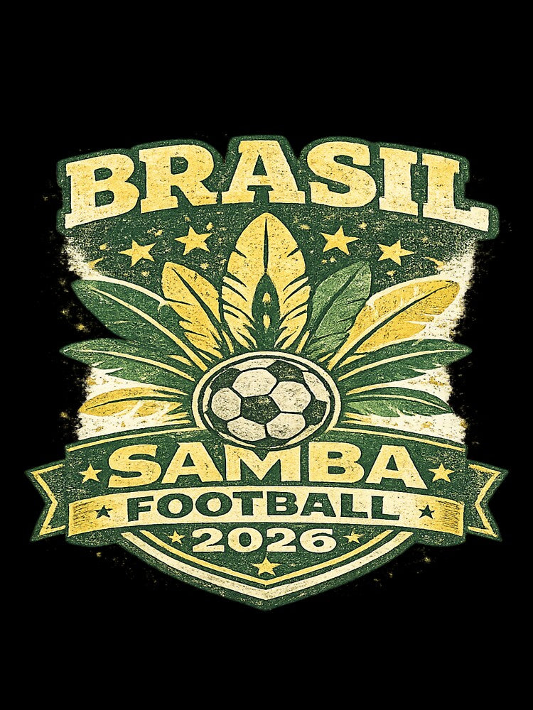 Brasil Samba Football 2026 Retro Vintage Soccer Fan T-Shirt by ArthUpscale