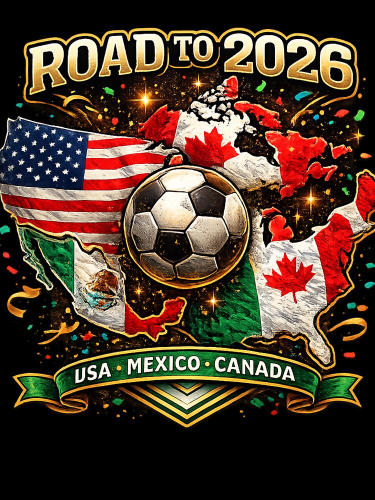 Road to 2026 Soccer Tournament - USA Mexico Canada Flags by Andromedaseeds