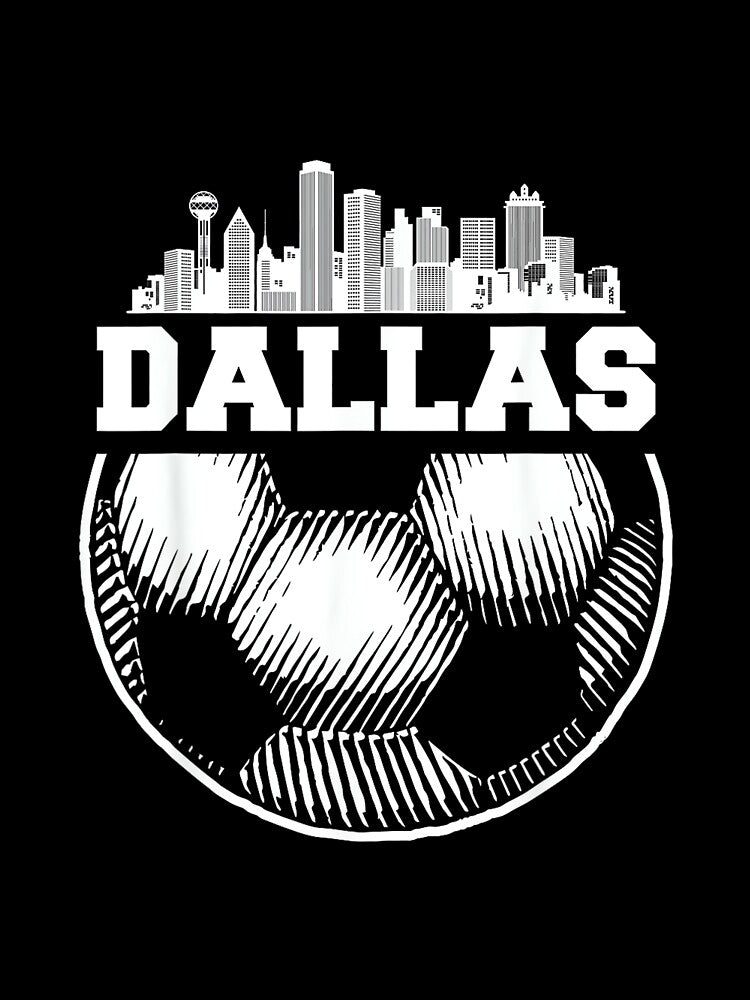 Soccer Ball Dallas City Sky-Line Cool Sports Lover Gifts by MollyLYork