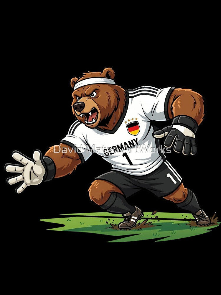 Germany Bear Goalkeeper — Football World Cup 2026 Cartoon Mascot by David Mateo ArtWorks