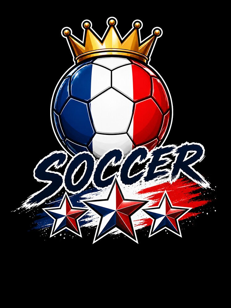 France Flag Crowned Soccer Ball by QuiteOrbit