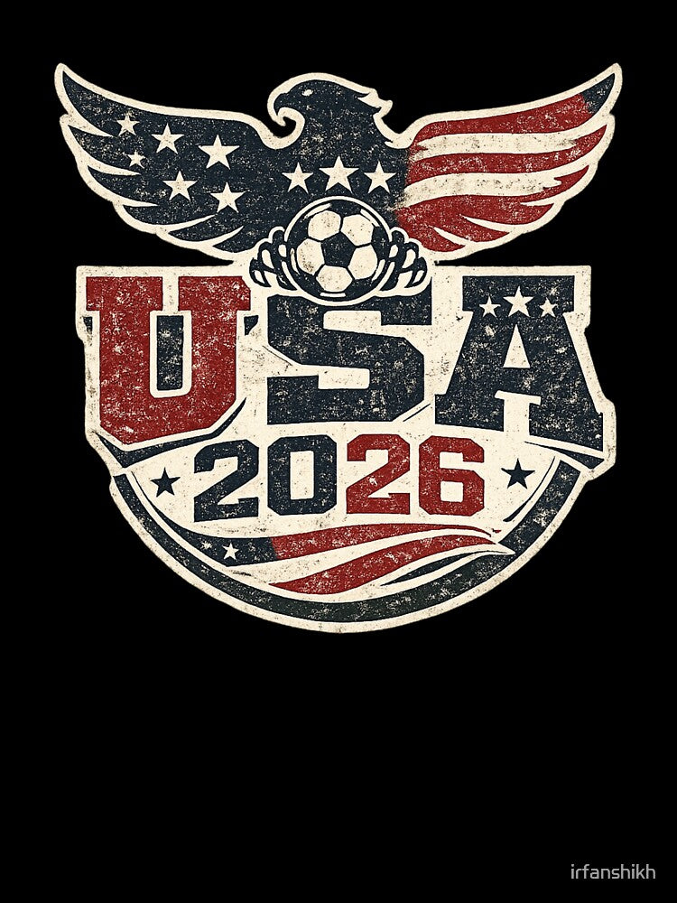 USA 2026 Eagle Soccer Patriotic Badge Art – American Football Pride Design | USA Soccer Fan Gift by irfanshikh