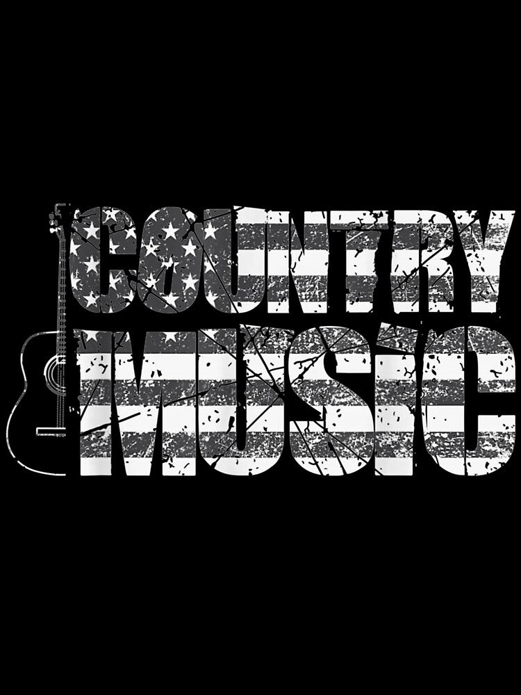 Country Music Retro Vintage Guitar American Flag by shirleyfinley
